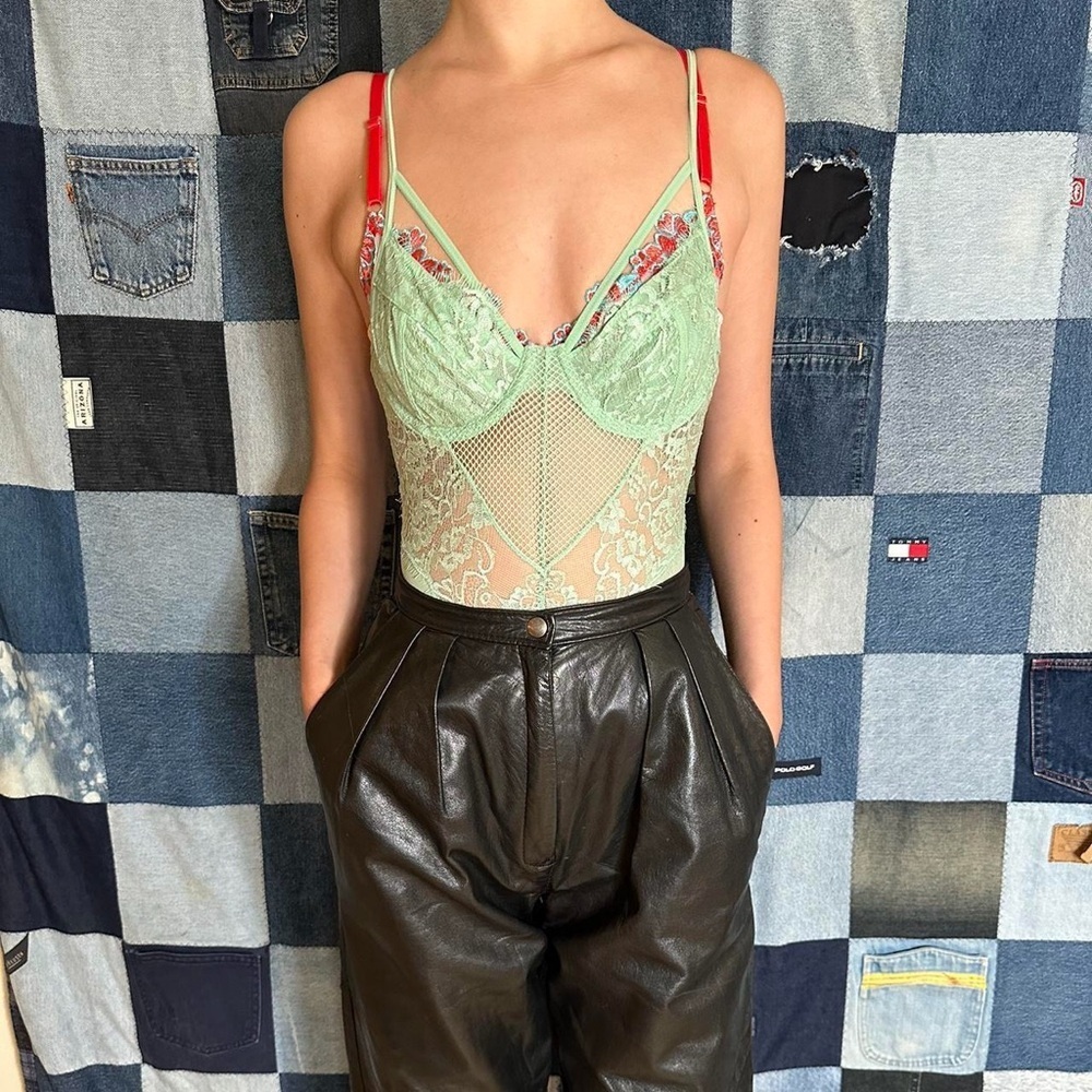 Forever 21 Green Lace Bodysuit